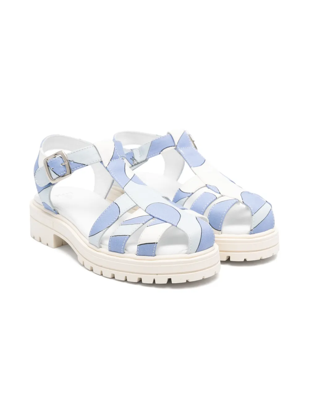 PUCCI Junior Onde-print sandals Blue
