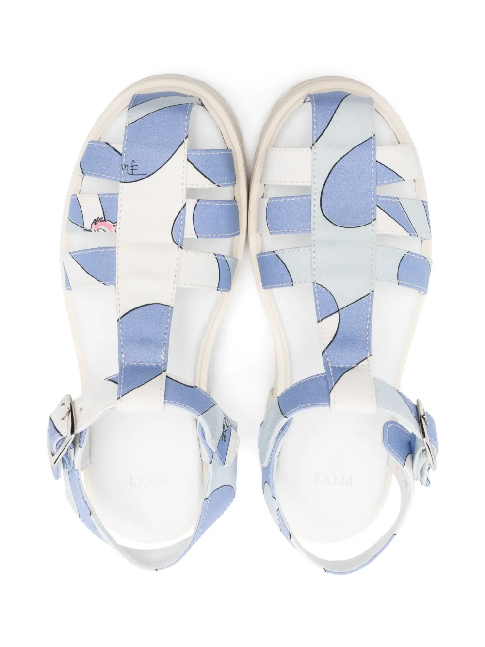 PUCCI Junior Onde-print sandals Blue