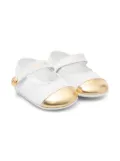 Balmain Kids leather crib shoes - White