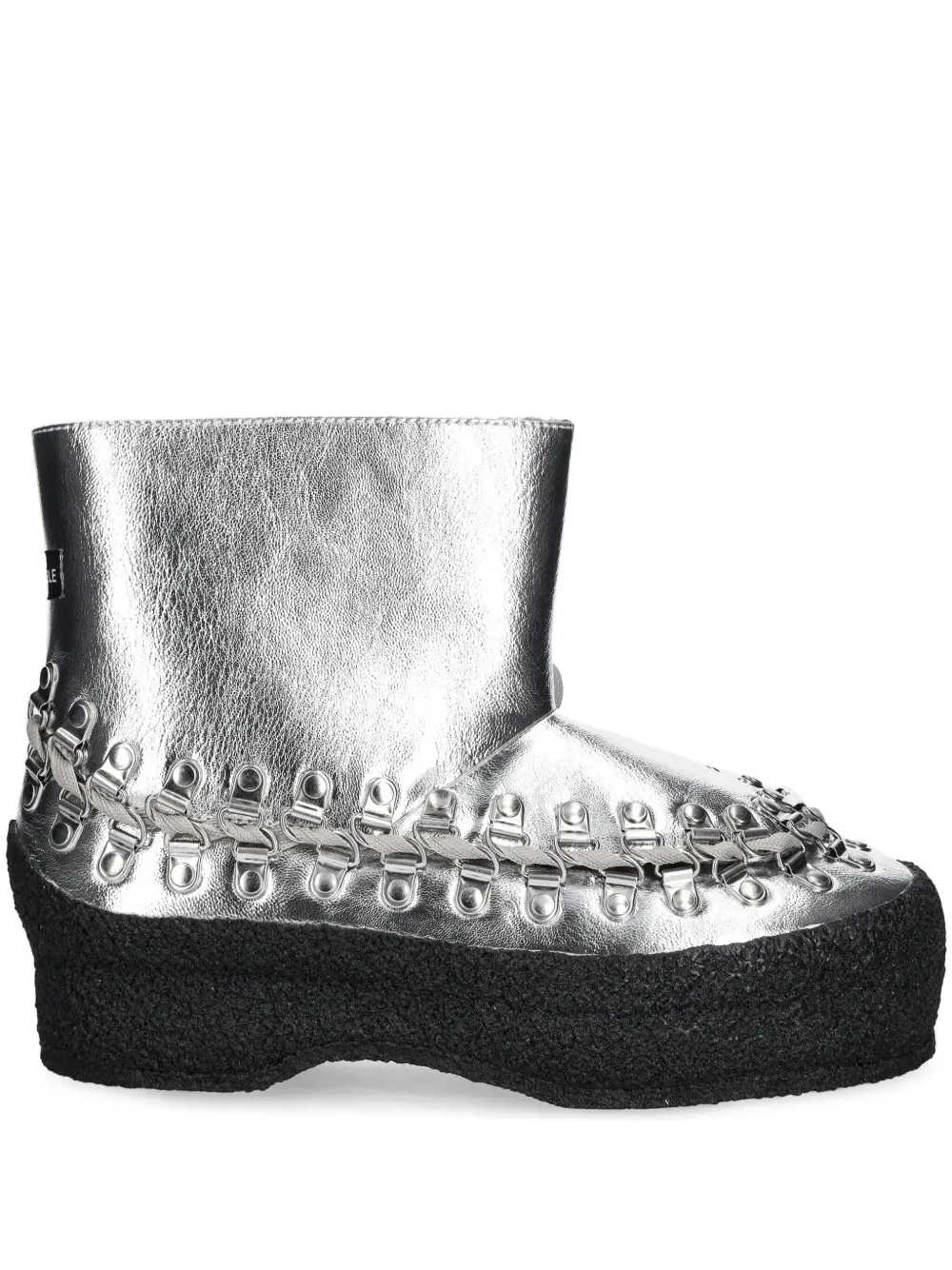 metallic-effect ankle boots