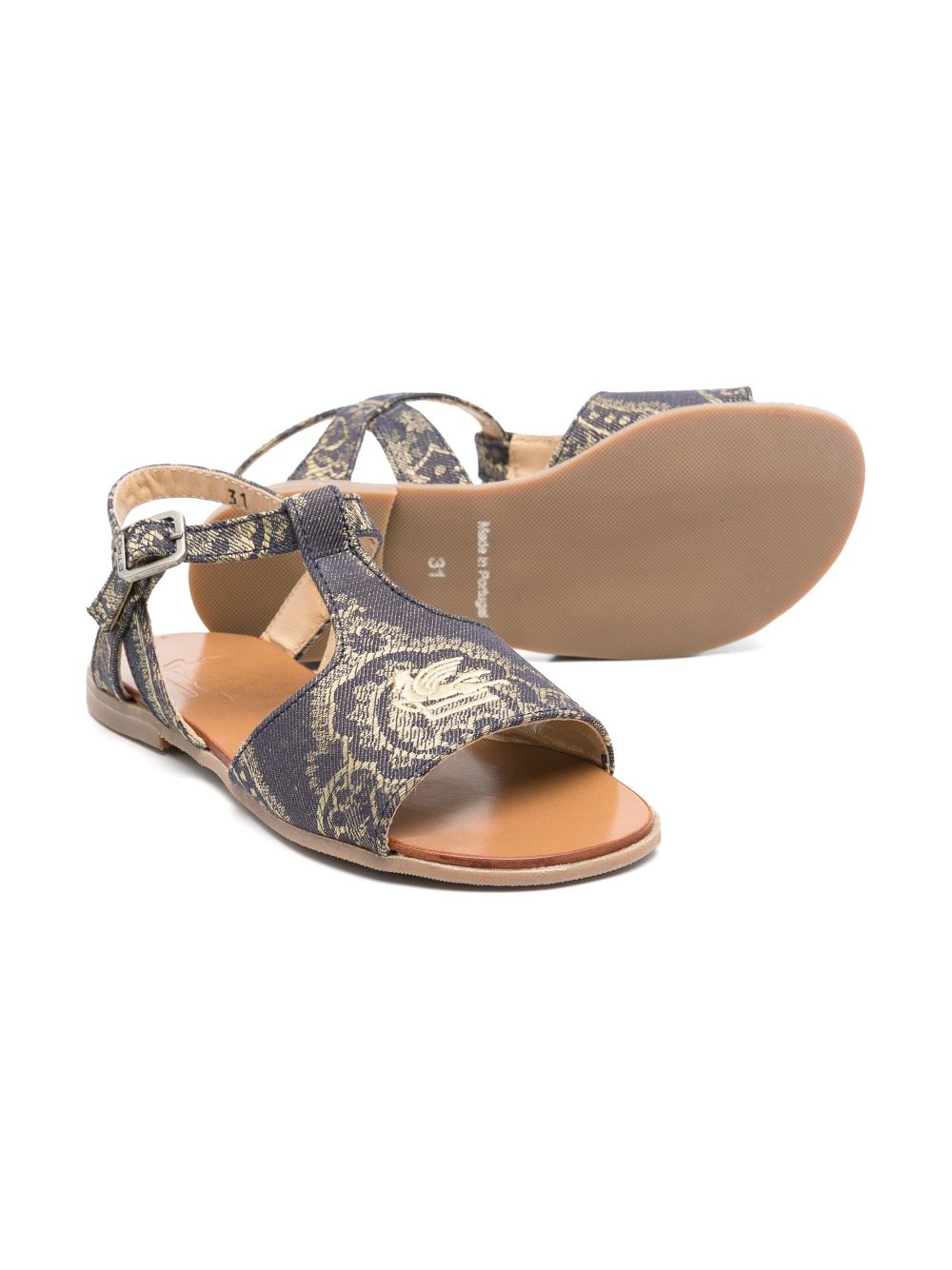 ETRO KIDS Pegaso-motif sandals - Blue