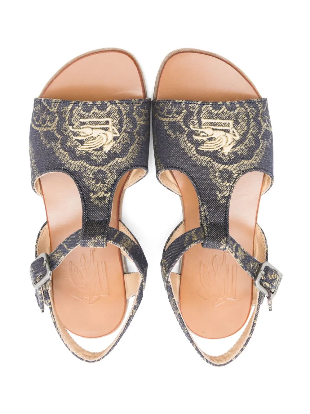 ETRO KIDS Pegaso-motif sandals Blue