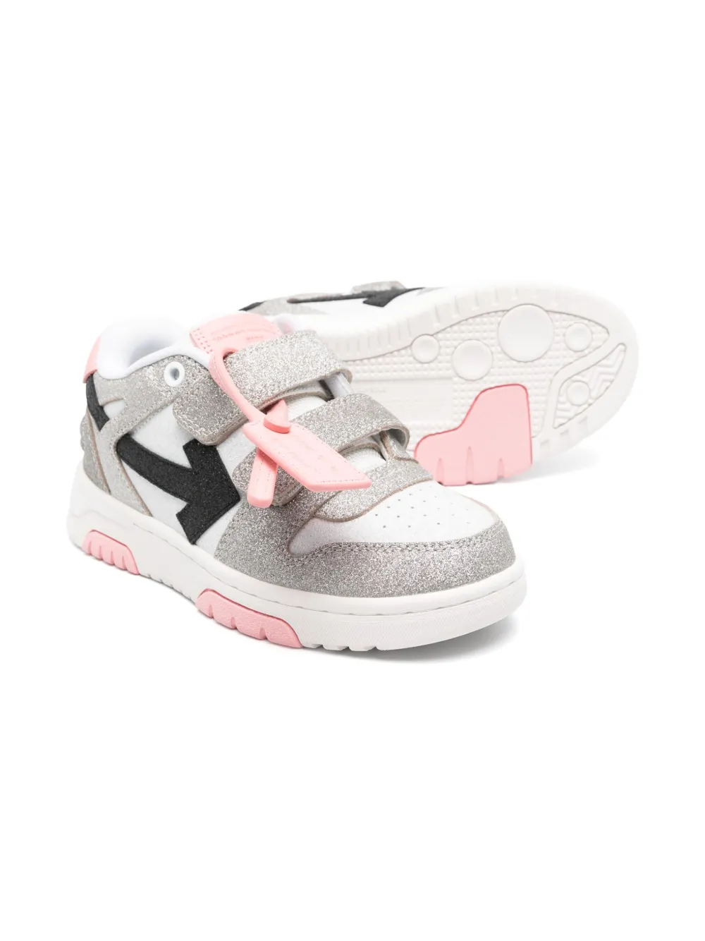 Off-White Kids Out Of Office sneakers met klittenband - Zilver