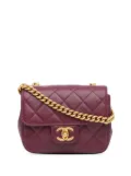 CHANEL Pre-Owned 2021-2024 Mini Quilted Lambskin Single Flap crossbody bag - Purple