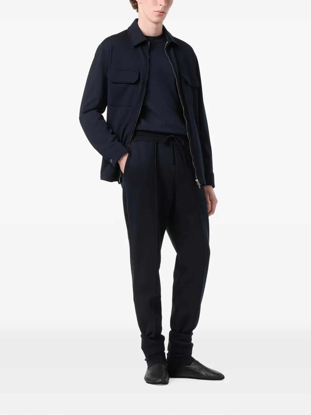 Loro Piana Whitney plooibroek met trekkoord Blauw