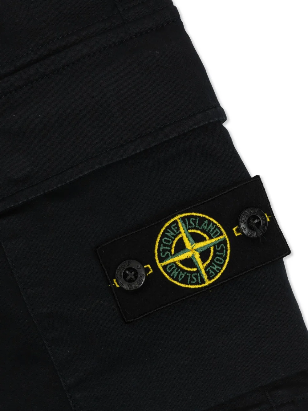 Stone Island Junior Cargo shorts met Compass-logopatch Zwart