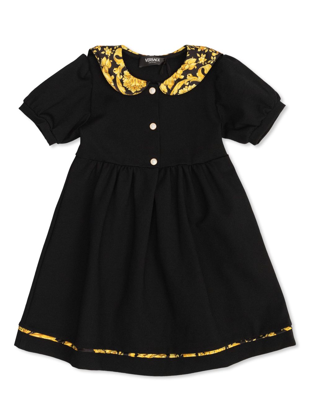 Versace Kids Barocco-print dress - Black