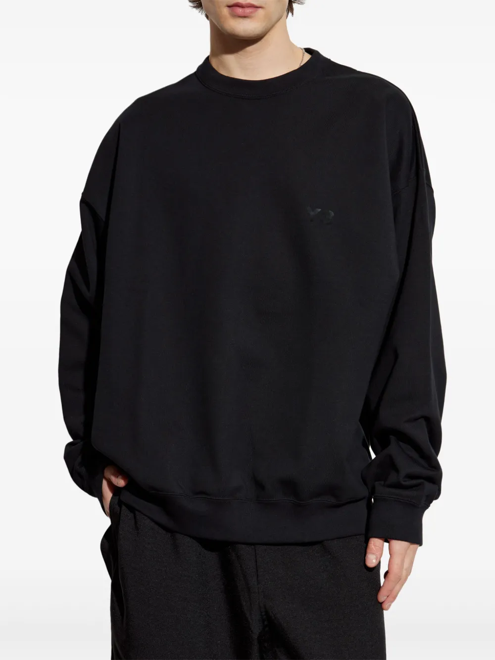 Y-3 Sweater met logopatch Zwart