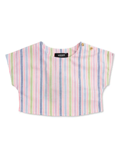 Versace Kids blusa con rayas estampadas