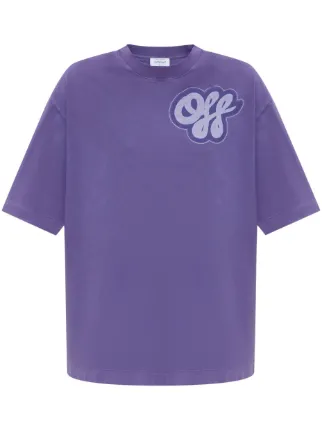 “Off-White” ロゴ バックプリントコットンフーディ Purple オフホワイト メンズ Tシャツ 半袖 OFF-WHITE ブランド トップス
