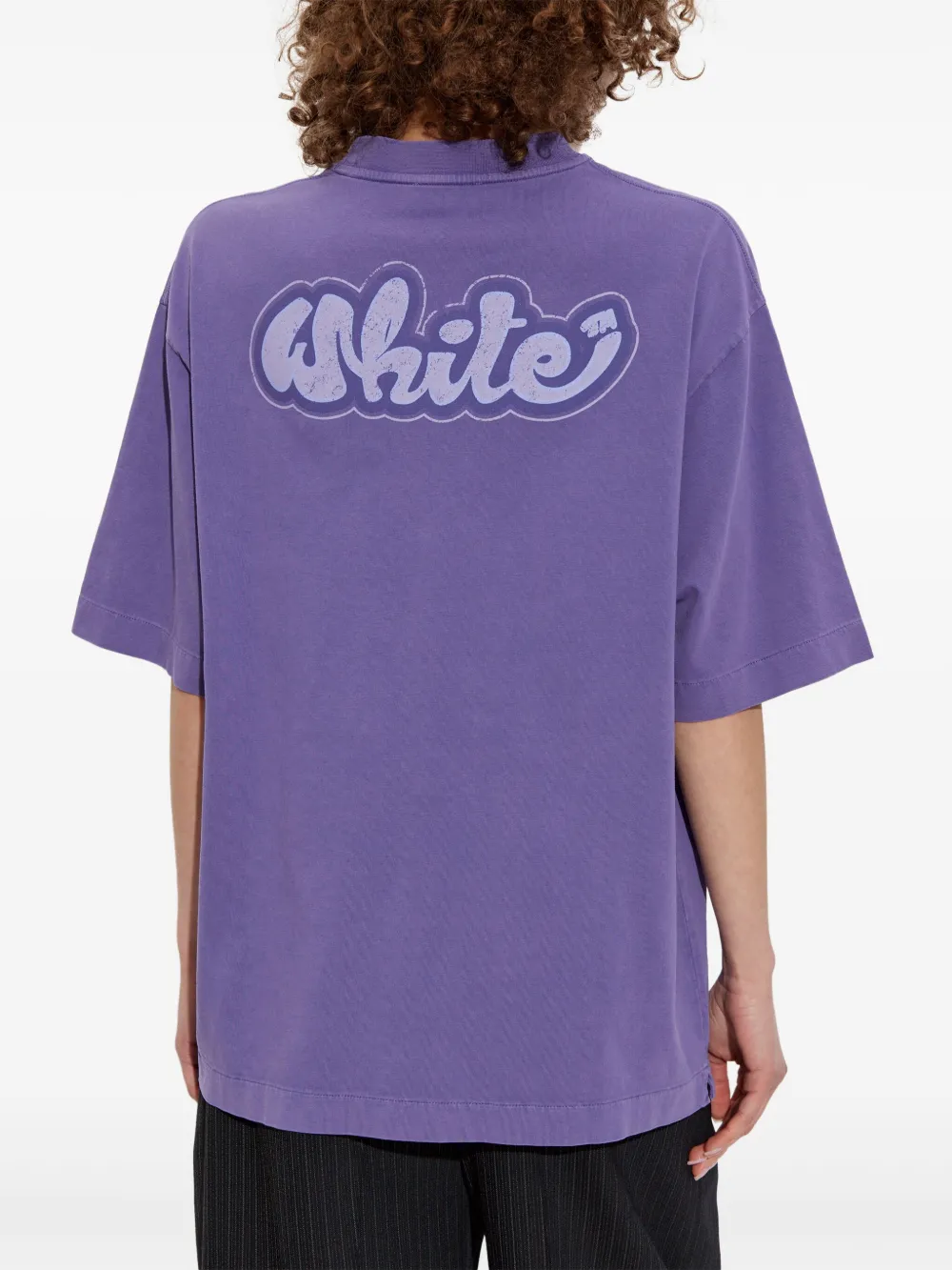 Off-White T-shirt met logoprint Paars