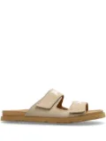 Palm Angels logo-print leather slides - Neutrals