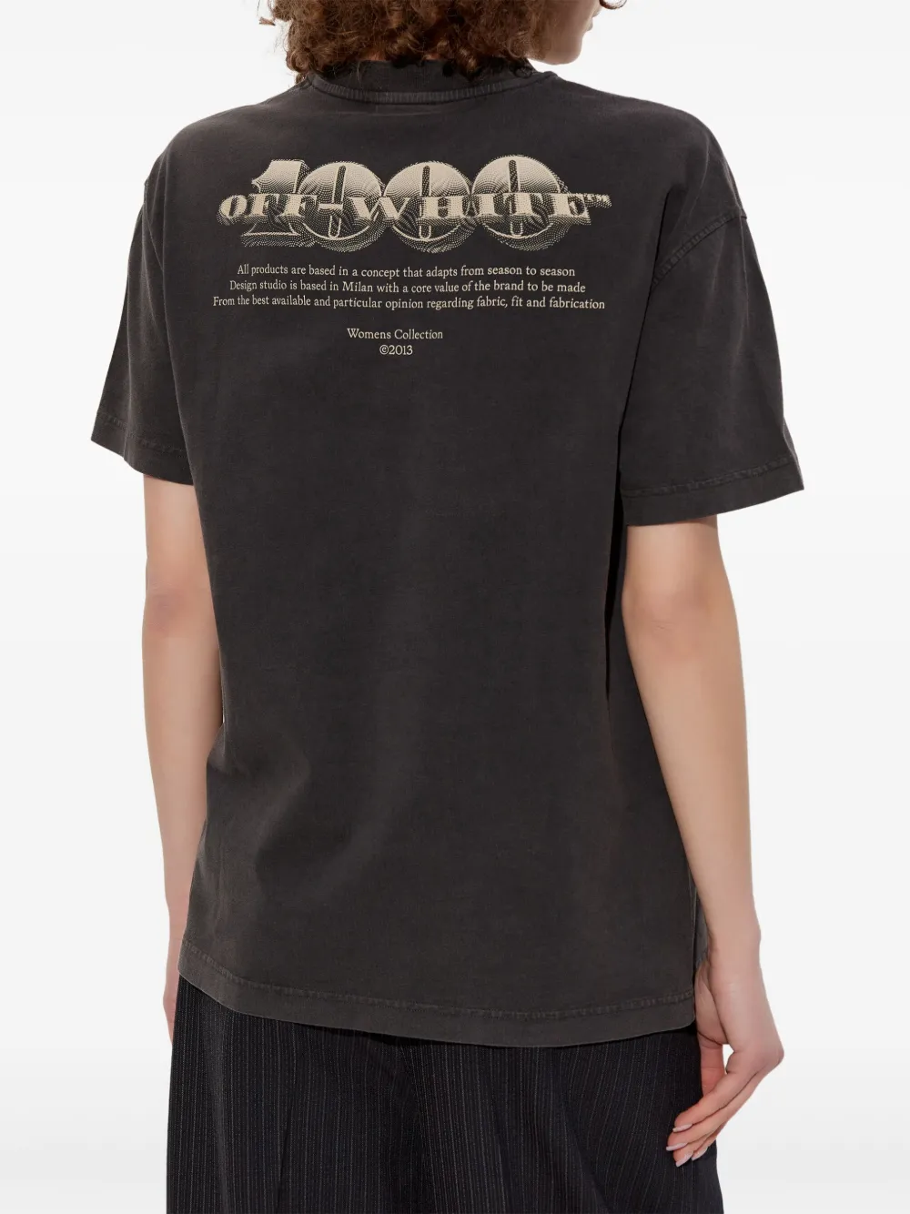 Off-White T-shirt met grafische print Zwart