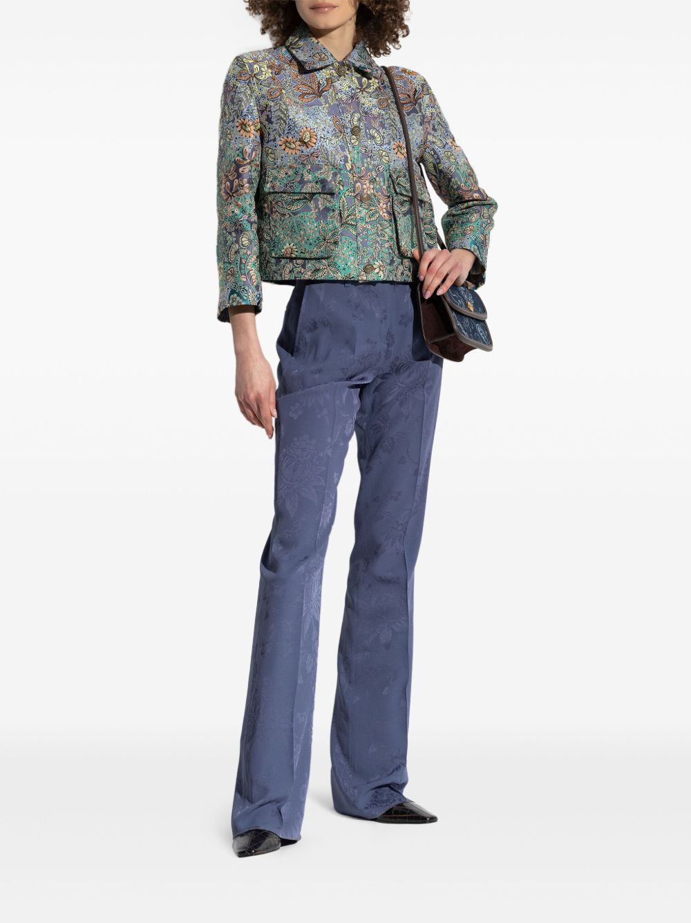 ETRO floral-print trousers - Blauw