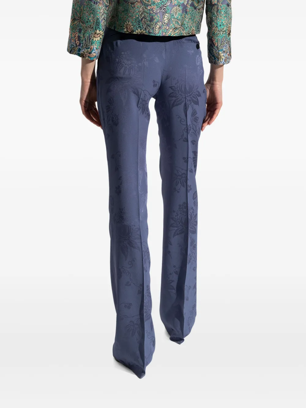 ETRO Broek met bloemenprint Blauw