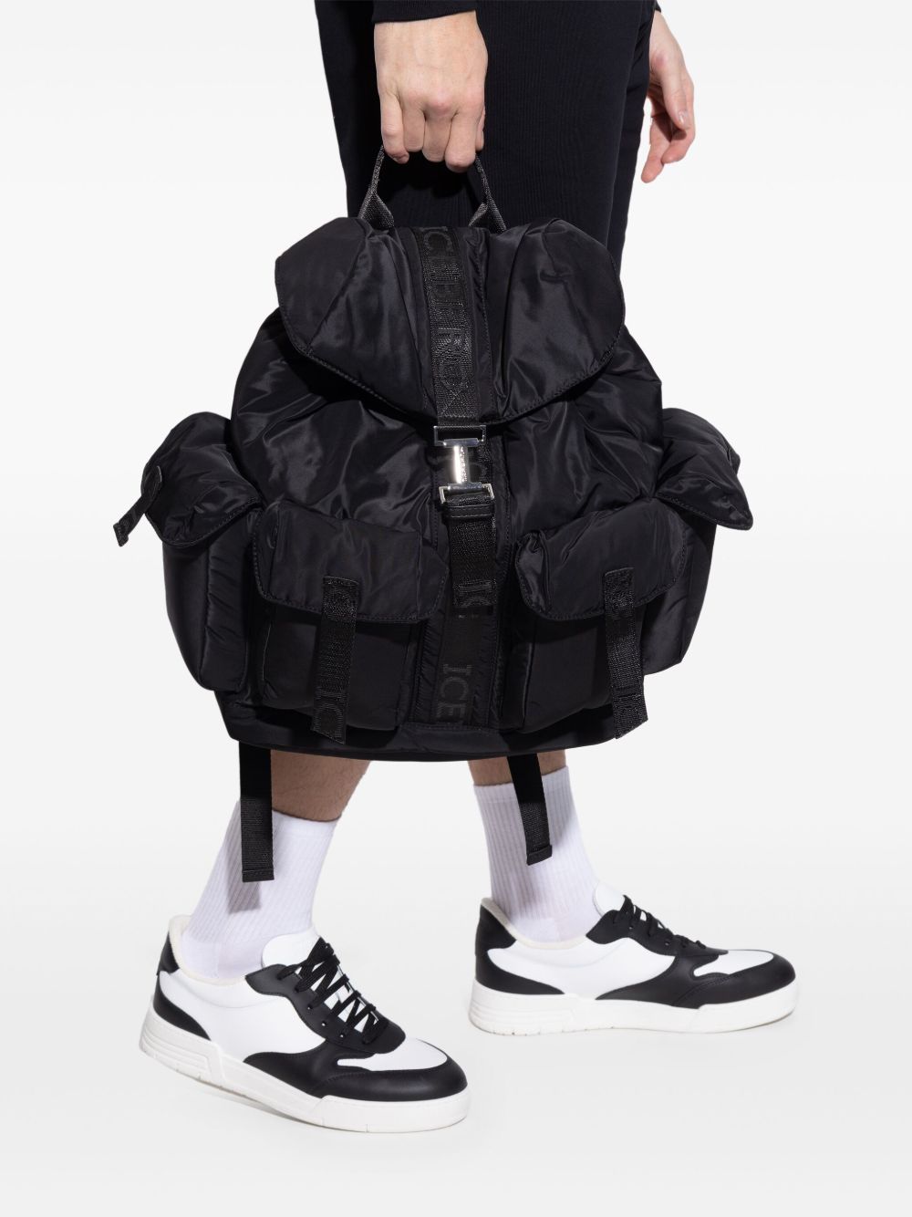 Iceberg logo backpack - Black