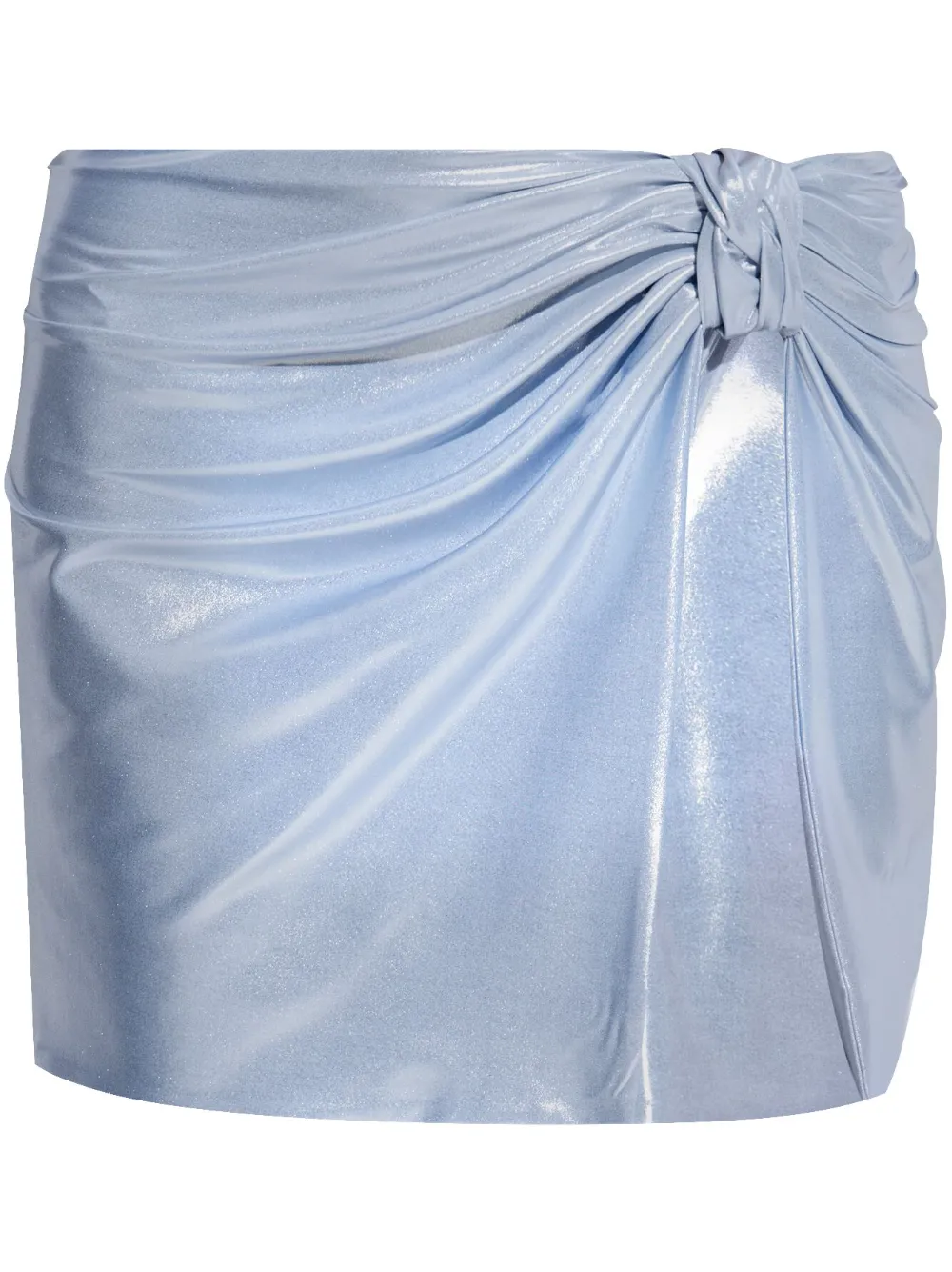 Misbhv Metallic-finish Mini Skirt In Blue