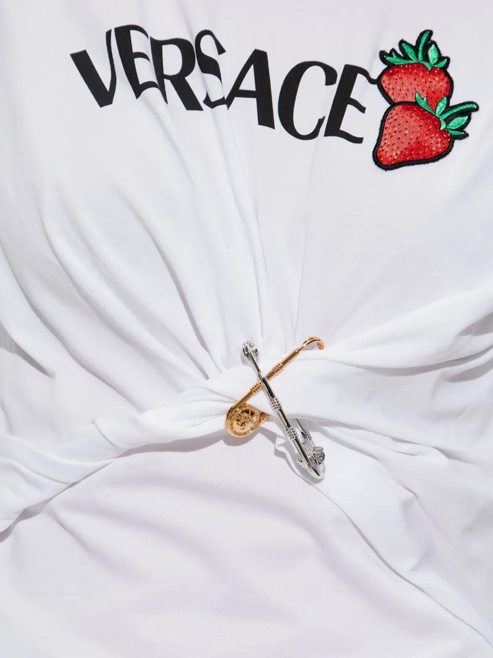 Versace Medusa Safety Pin T-shirt Wit
