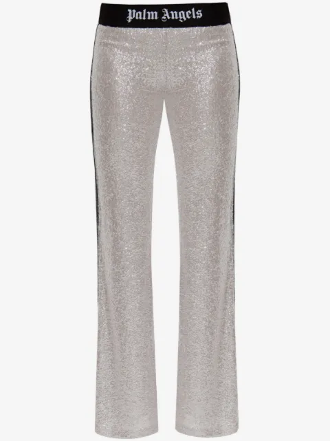 Palm Angels pantalones bordados con lentejuelas