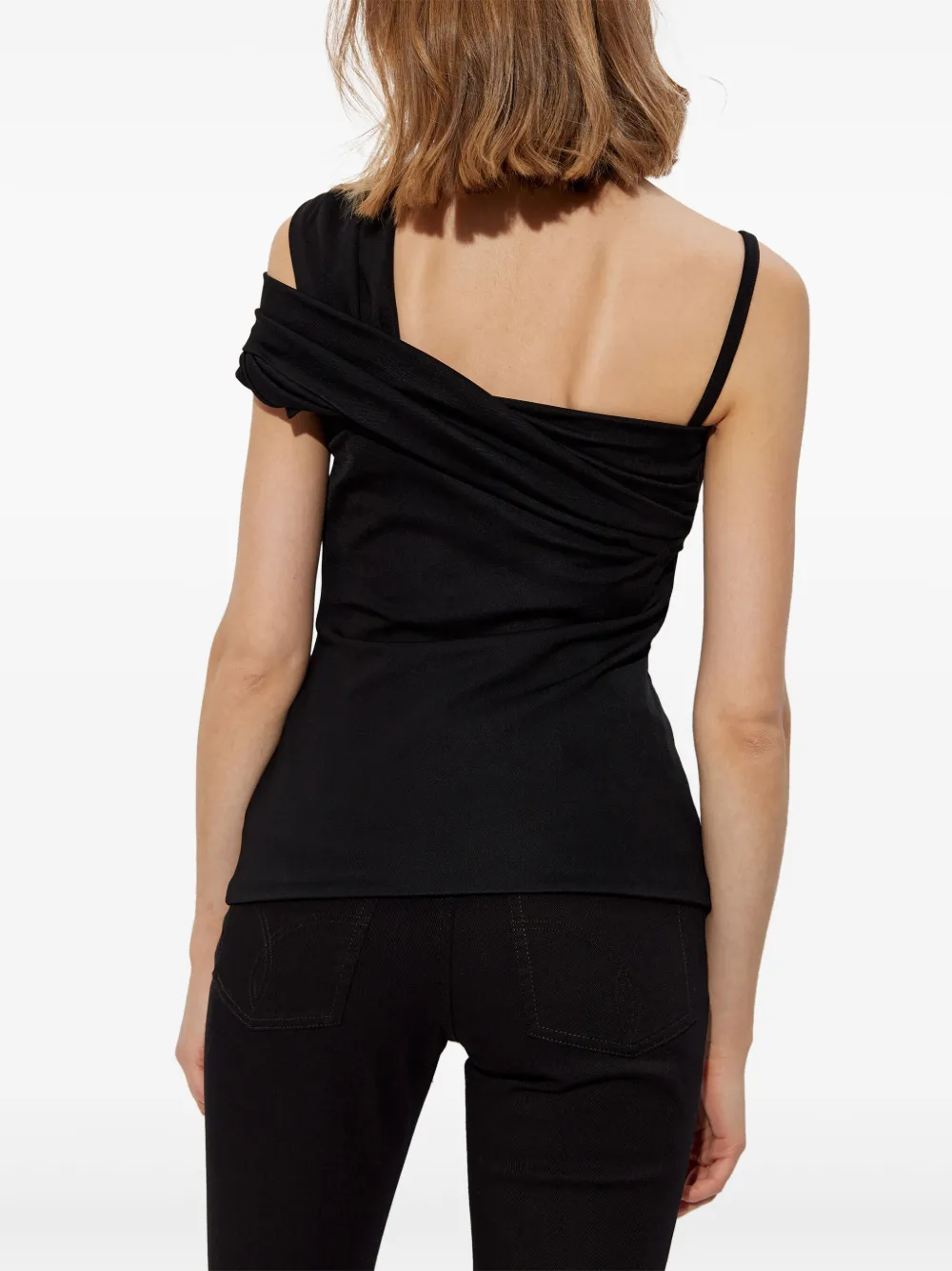 Versace Asymmetrische tanktop Zwart