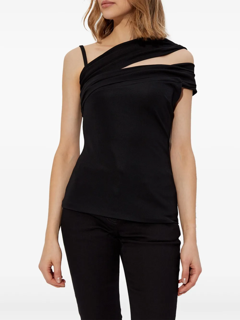 Versace Asymmetrische tanktop Zwart