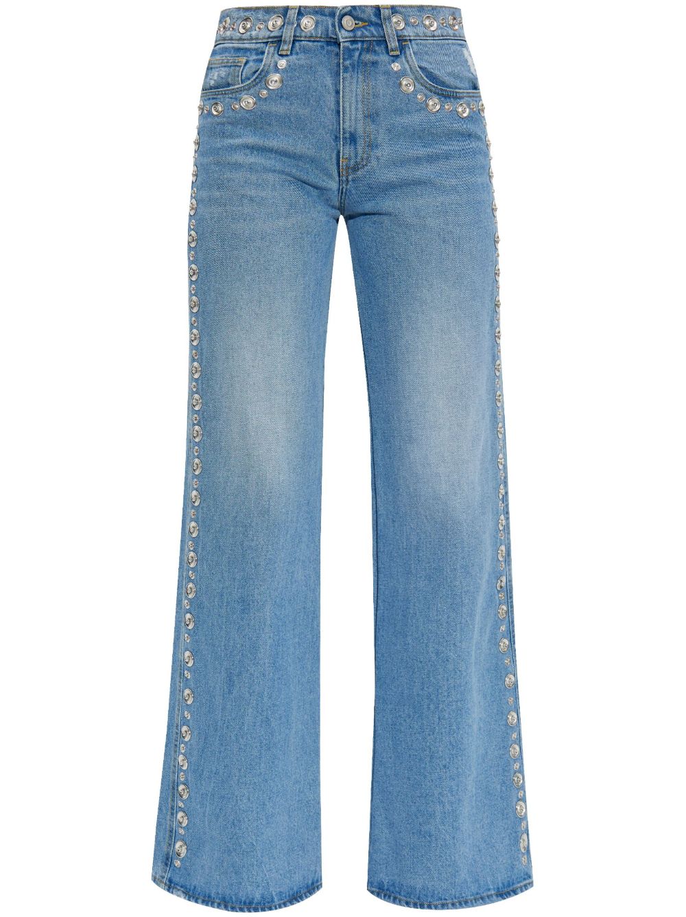 Coperni High waist jeans met studs Blauw