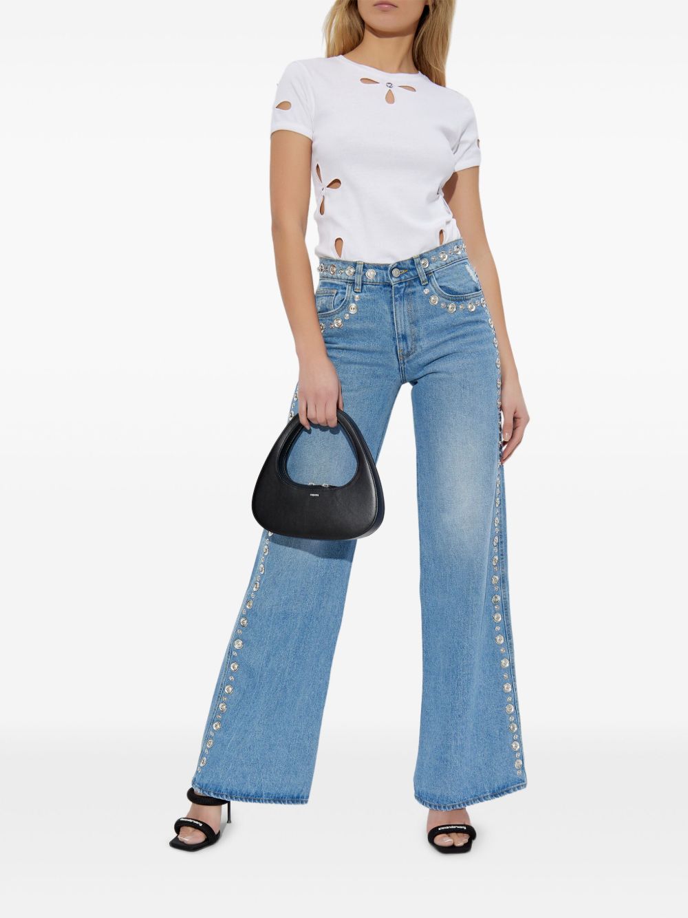 Coperni studded high-rise jeans - Blauw