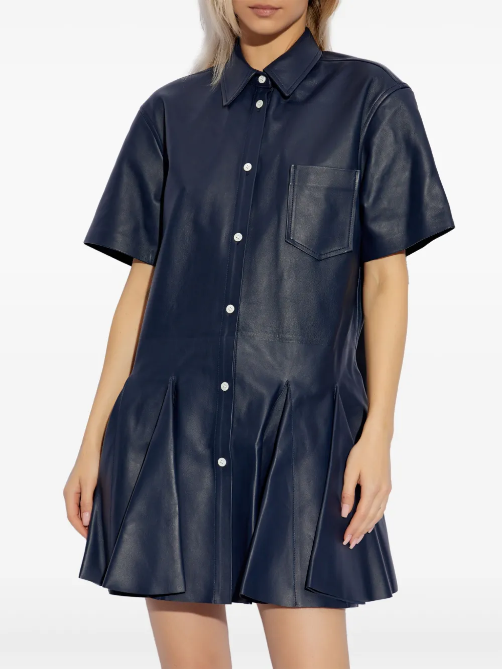 Marni Leren blousejurk Blauw