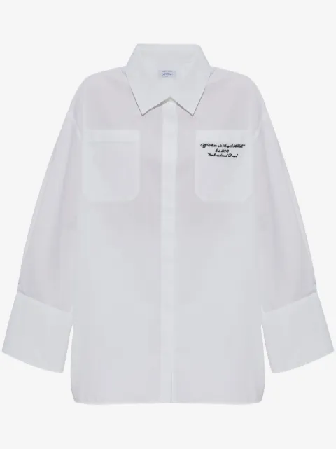 Off-White embroidered logo shirt dress 