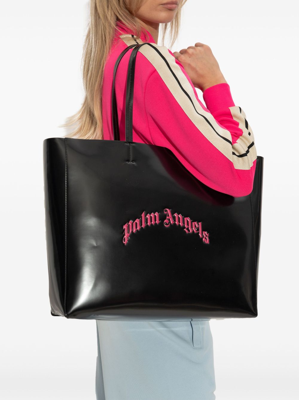 Palm Angels Curved Logo shopper - Zwart