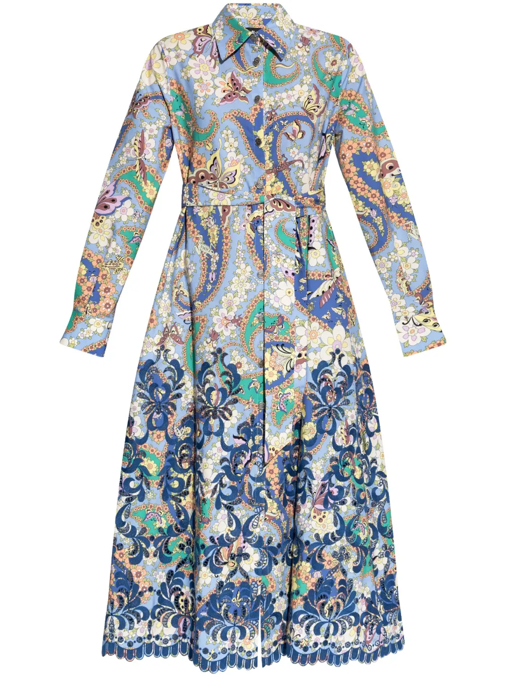 ETRO Midi-jurk met print Blauw