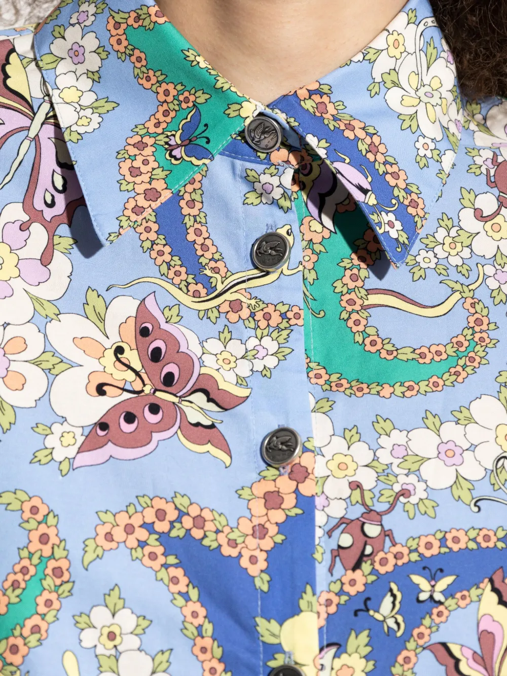 ETRO Midi-jurk met print Blauw