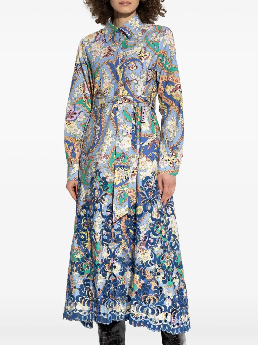 ETRO Midi-jurk met print Blauw