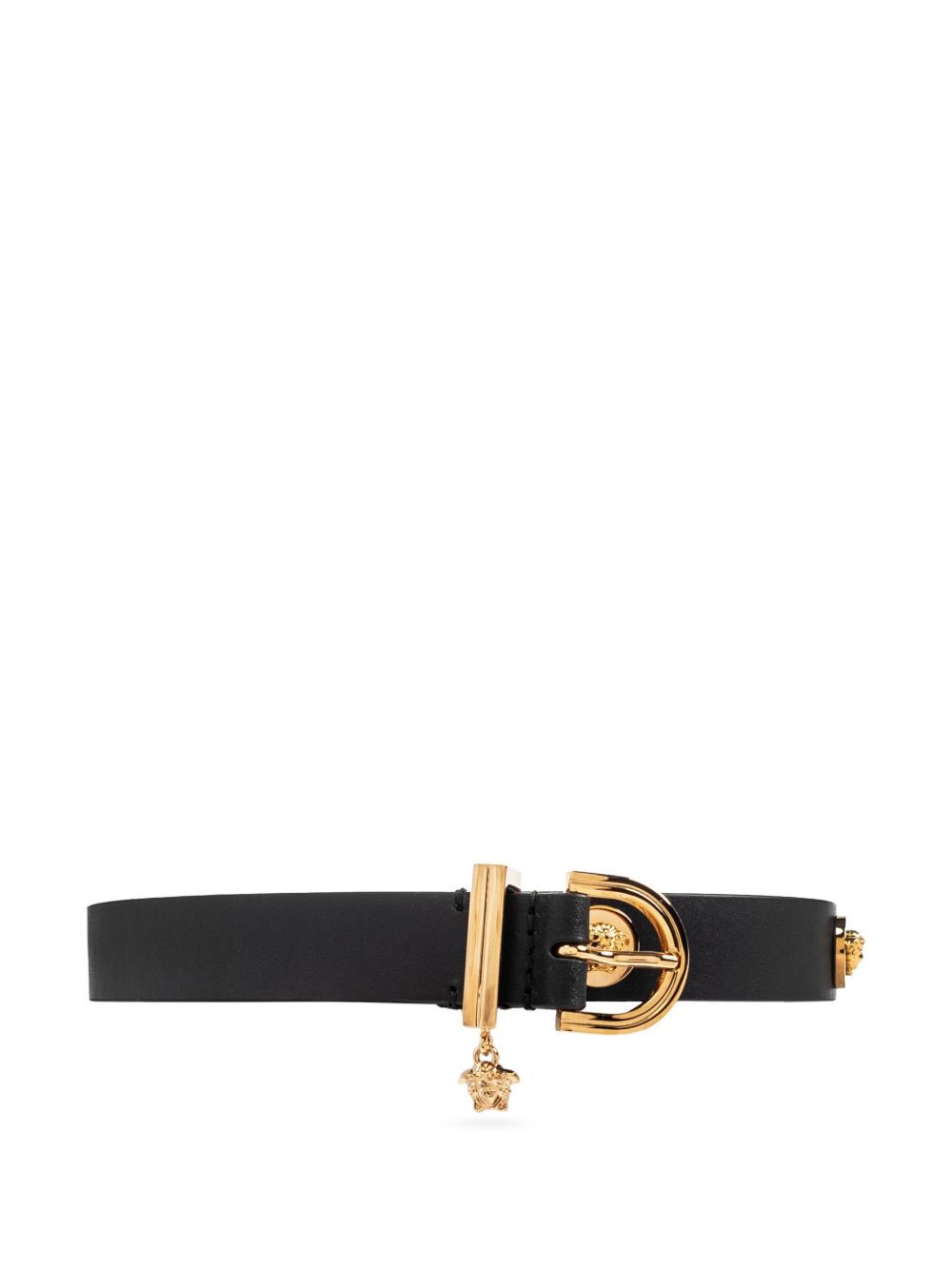 Versace Medusa Safety Pin leather belt - Black