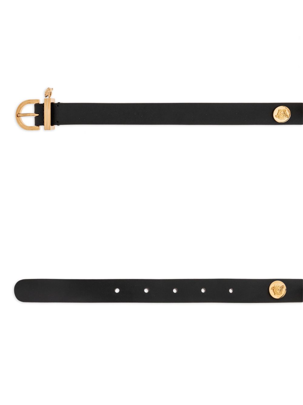 Versace Medusa Safety Pin leather belt - Zwart