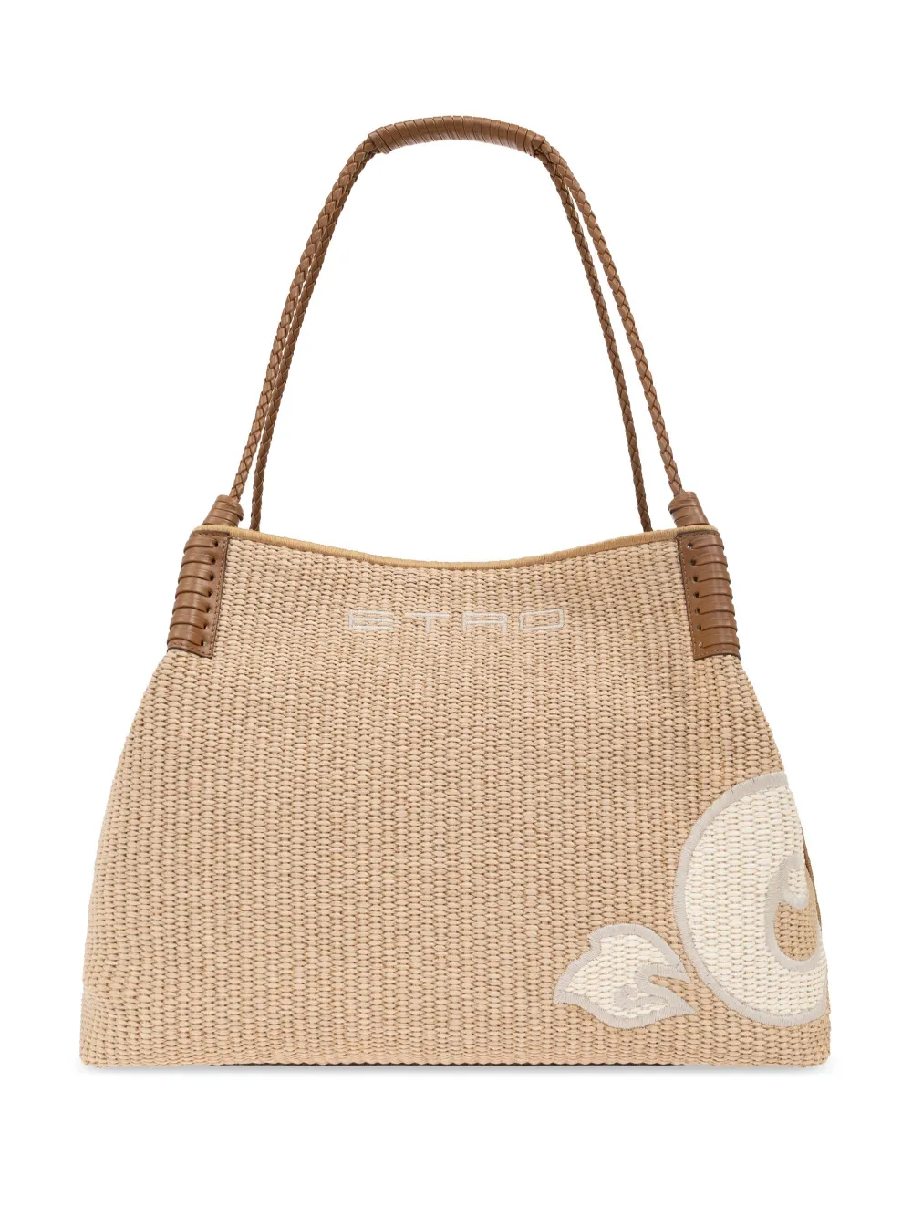 ETRO Shopper met geborduurd logo Beige