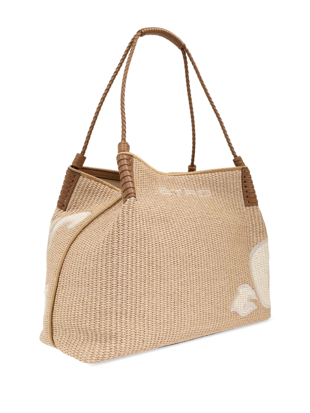ETRO Shopper met geborduurd logo Beige