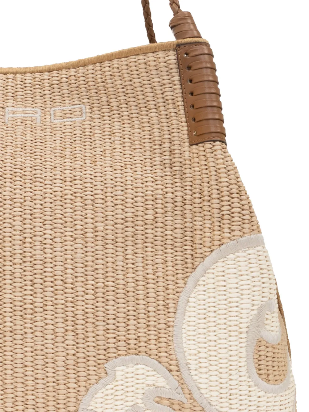 ETRO Shopper met geborduurd logo Beige