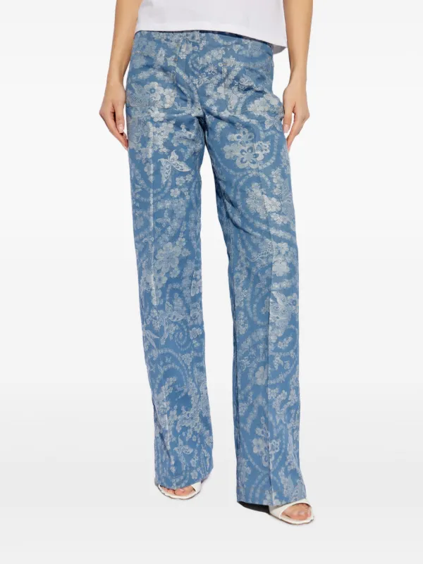 ETRO★レディースジーンズ ETRO floral-print Jeans | Blue | FARFETCH
