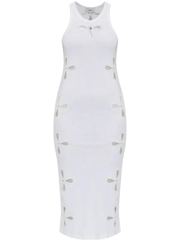 Coperni Cut-Out Midi Dress - White