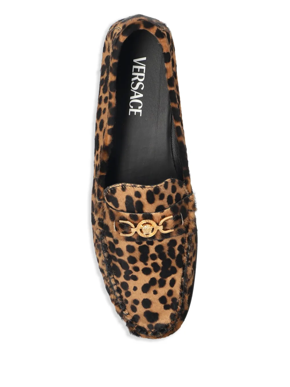 Versace animal-print loafers Brown