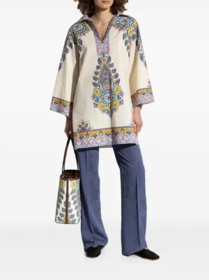 【ETRO】プリント チュニックドレス ETRO プリント キャディ チュニックドレス ホワイト