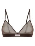 Alexander Wang semi-sheer logo-tag bra - Brown