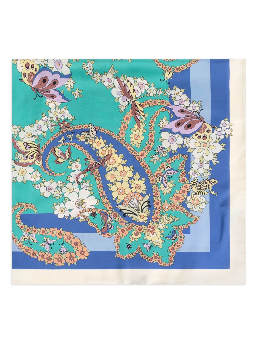 ETRO Sjaal met bloemenprint Blauw