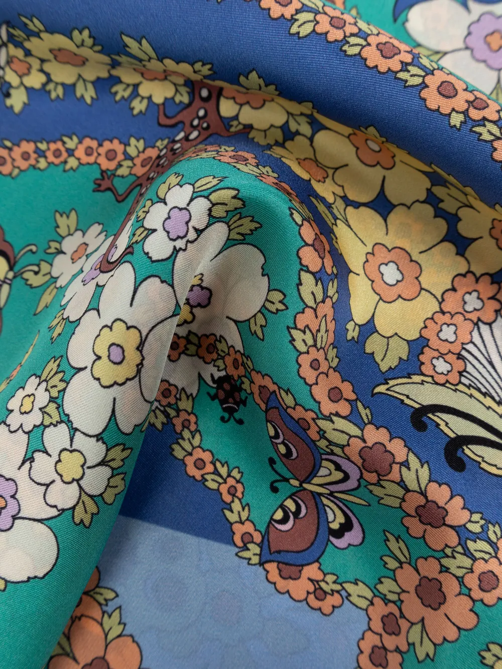ETRO Sjaal met bloemenprint Blauw