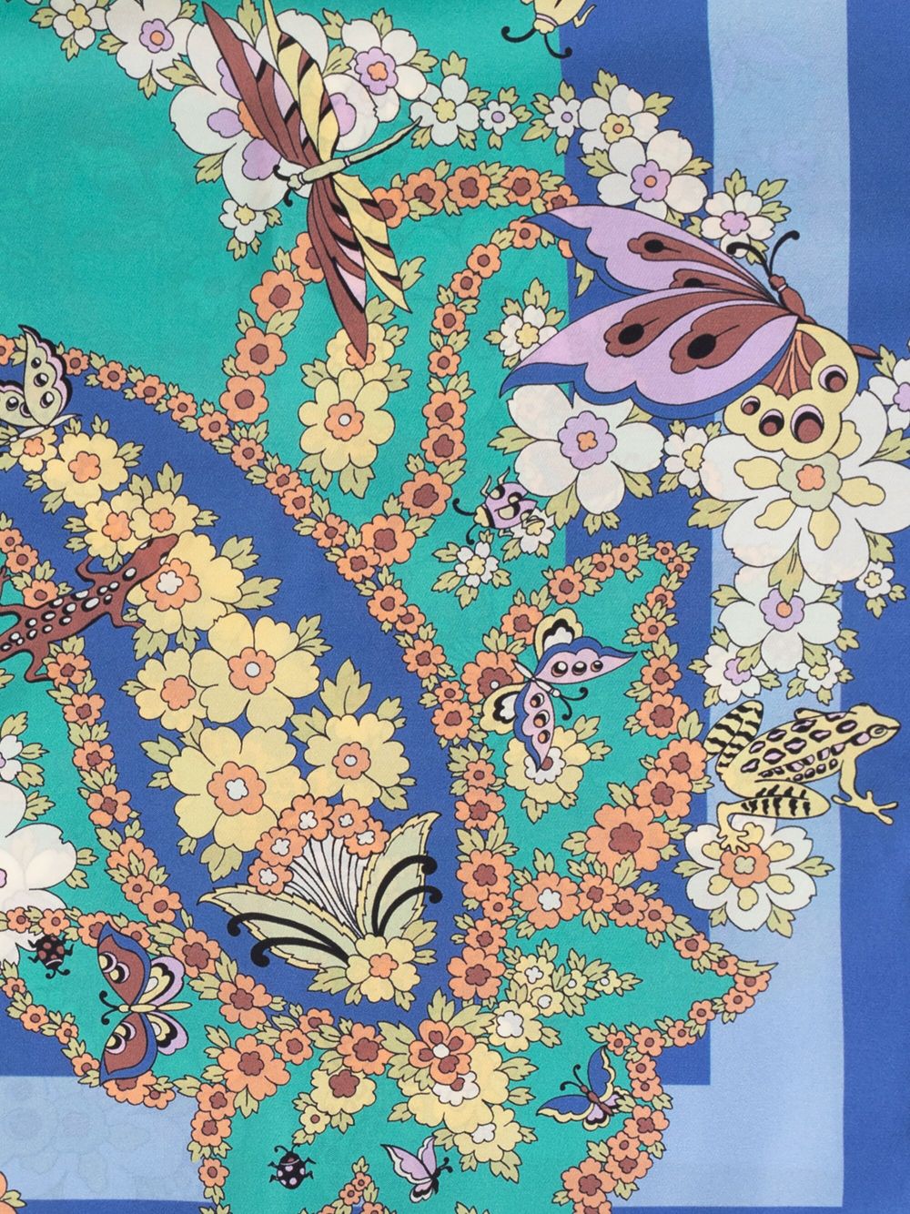 ETRO floral-print scarf - Blauw