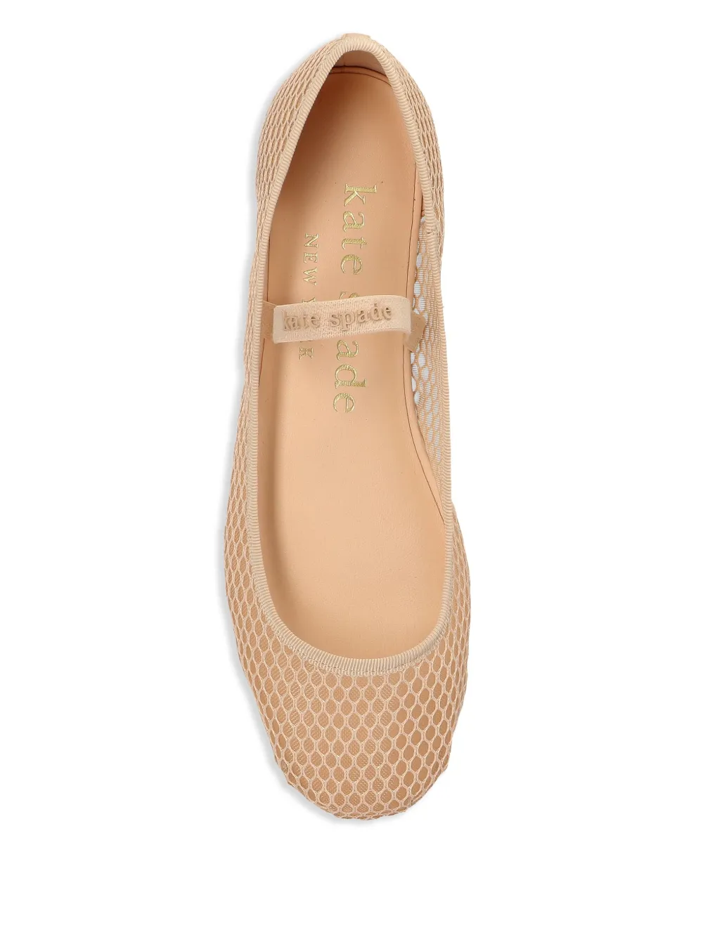 Kate Spade Riley Mary Jane ballerina's met mesh Beige