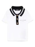 Balmain Kids logo-print polo top - White
