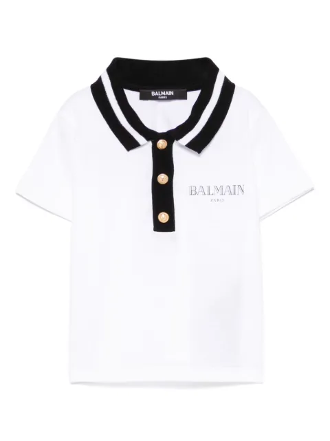 Balmain Kids logo-print polo top