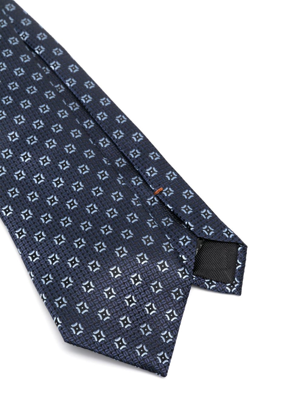 Zegna Stropdas met geometrisch patroon - Blauw